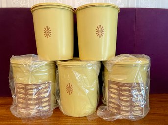 Tupperware, Five Sets Of  Vintage Nesting Canisters. Unused.