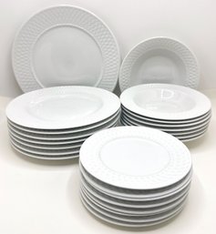 Oneida Magesticware Basketweave Dinner Plates, Salad Plates, Soup Bowls, Serving Bowl & Platter