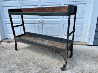 Vintage Industrial, Rolling Tiered Workbench.