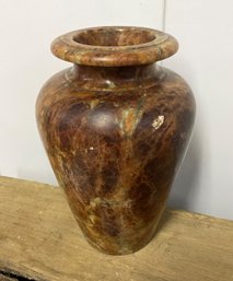 Vintage Carved Polish Marble Decorative Vase.