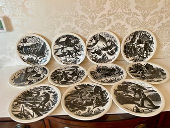 11 Clare Leighton Signed Wedgwood New England Industries Plates  .