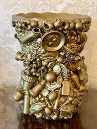 Folk Art Memory/gold Memory Vase, Artistic 'i Spy' Vase. Unique Piece.