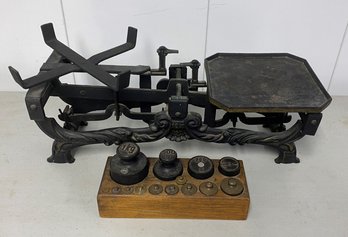 An Antique Balance Scale With Complete Set Of Weights Probably Italian