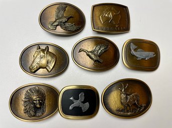 Collection Of U.S Made Brass Belt Buckles.