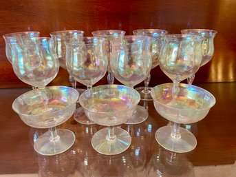 Antique Leaded Glass Wine Glasses And More. 12 In Total