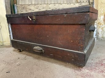 Vintage Wooden Machinist Tool Chest Filled With Valuable Content. PLEASE LOOK.