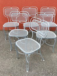 Salterini / Woodard Style Rare Set Of 6 Outdoor Dining Chairs - 1 Of 2