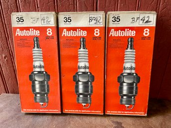 Three Unopened Boxes Of Autolite Spark Plugs No.35.