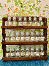 Wooden Spices Rack And Canisters.