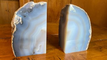 Vintage Agate Geode Bookends.