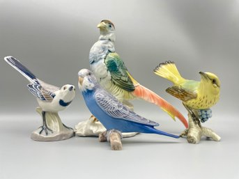 Four Vintage Porcelain Birds Figurines.