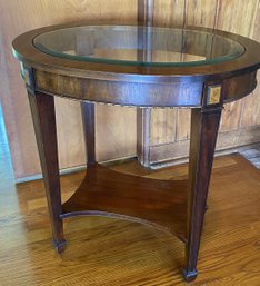 Lane Furniture Oval Glass Top Side  Table