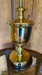 Vintage Kaiser Kuhn Brass Trophy Style Table Lamp With Very Nice Finial 36' H