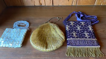 Group Of Three Vintage Beaded & More Purses.