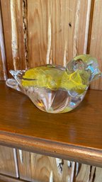 Fare Marcolin Signed Crystal Bird Dove Paperweight