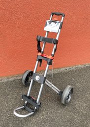 An Inesis 2-Wheel Golf Bag  Push Cart