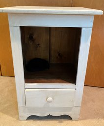 Painted Pine Wood Single Drawer Side Cabinet