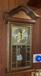 Ansonia Gold Medallion Solid Oak Wall Clock Mod 955