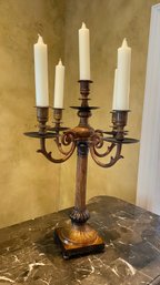 A Classic Five Candle Brass Candelabra
