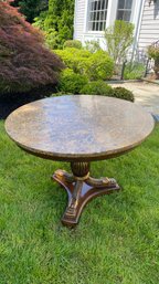 A Classic Marble Top Round Pedestal Foyer Table Diameter 38'