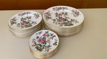 Wedgwood CHARNWOOD Plates Gold Trim - 32 Pieces Total