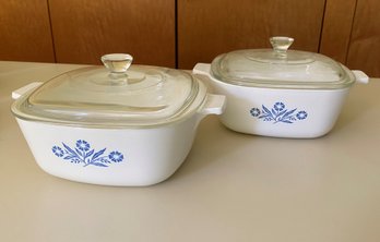 Corning Ware Two Lidded Casserole Dish