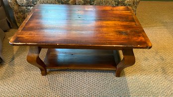 Vintage Reclaimed Pine Wood Rustic Look Cocktail Table