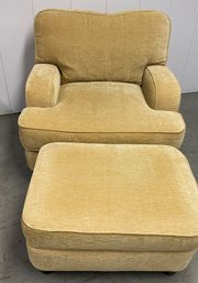 Bernardt Furniture Single Club Chair With Ottoman Made In USA