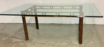 Glass Top Bamboo Design Dining Table