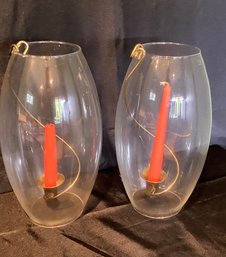 Vintage Glass Hurricane Candle Holder