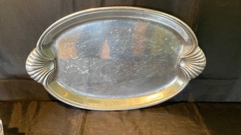 Wilton CO. Sea Life Scallop Handled Aluminum Oval Serving Tray