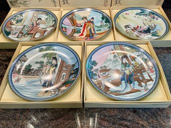 Imperial Jingdezhen , Set Of 5 Hand Painted Oriental Decorative Plates.