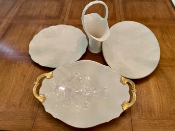 Four Lenox Off White And Gold Serving Dishes/ Centerpieces.(1)