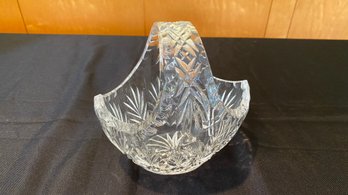 Vintage Cut Crystal Candy Dish Basket