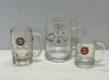 A Lot Of 3 Glass Mugs - 2 A&W & 1 Warfteiner Mug