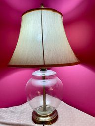 Glass Base Table Lamp. 27' Tall