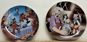 A Lot Of 2 Disney Display Plates - MIckey Mouse & Pinocchio