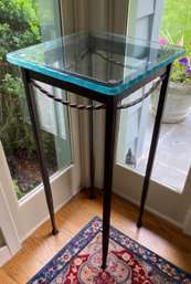 Wrought Iron And Glass Plant Stand