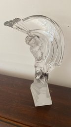 A 'Cristal De Sevres'  Crystal Sculpture Golfer Statue - 10.5' X 5'