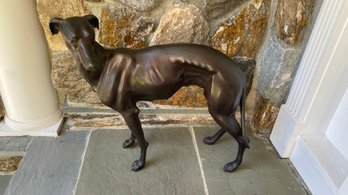 Bronze Greyhound Dog Sculpture Life Size - Smaller One 22' W X 22'h