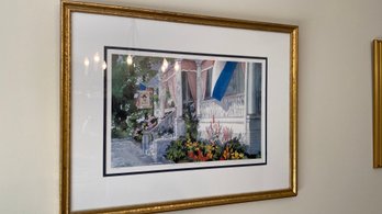 Professionally Framed Lithograph 'Capt. May's Inn' Cape May Signed Jane Sander? - 23.5' X 18.5'