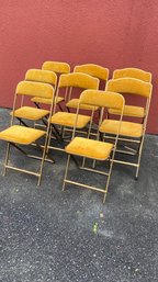 Vintage Two Set Of Four A. Fritz & Co.  Velvet Folding Chairs - LIC, New York