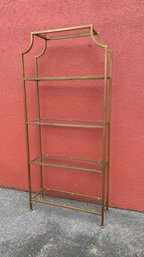 A Metal & Glass Gold Tone Five Tiers Etagere - 36'w X 12'd X 81'h