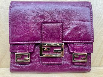 Vintage Fendi Purple Leather Wallet.