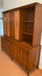 A Vintage Classic MCM  China Cabinet By Fancher Furniture - Two Pieces - 72'W X 20' D X 70'h. - USA Made