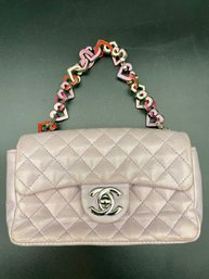Vintage Chanel Mini Valentine  Flap  Light Purple Handbag/purse.