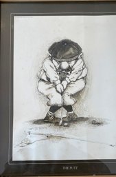 A Gary Patterson Framed Print ' The Putt ' 17'x 19.5'