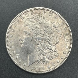 1884 Silver Morgan Dollar.