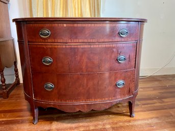 Vintage Mahogany Bow Front Chest Of Drawers