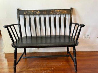 Vintage Windsor Stenciled Bench.